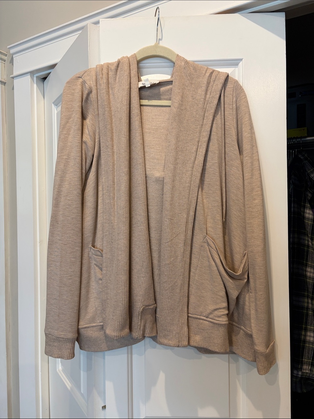 Splendid Open-Front Cardigan in Taupe